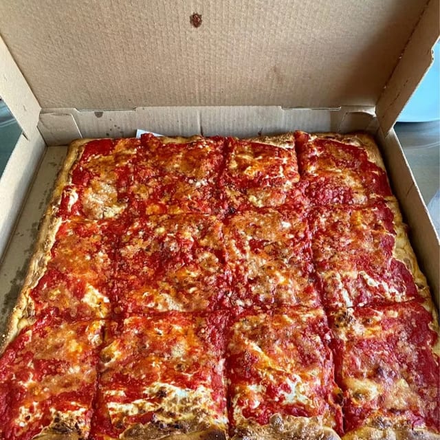16" Square Sicilian Pizza.