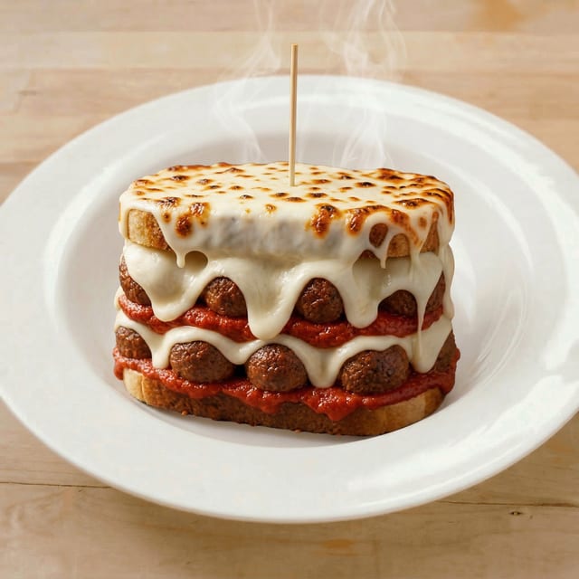 Meatball Parmigiana Sub.