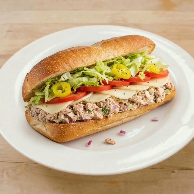 Tuna Salad and Cheese. Hoagie.
