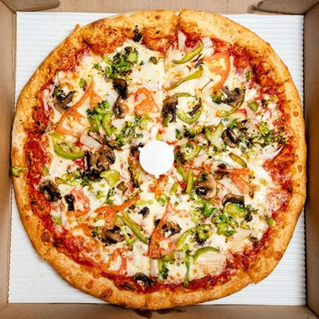 Veggie Works Pizza.